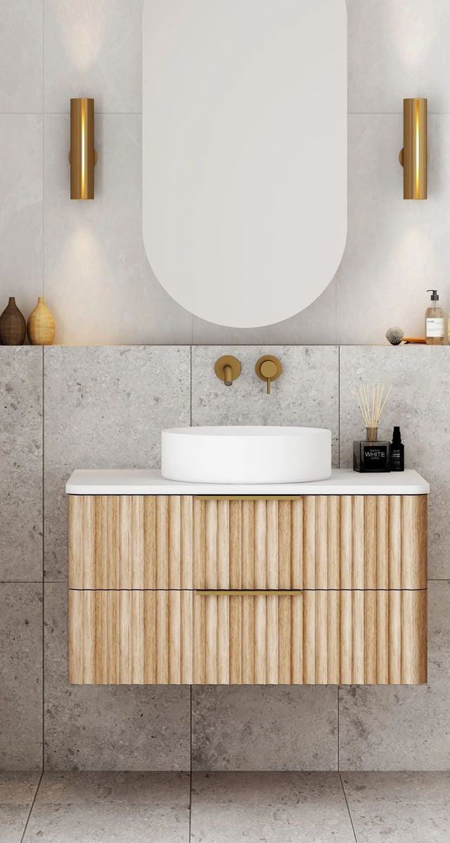 Gravity 750mm Wall Hung Vanity in Natural Oak