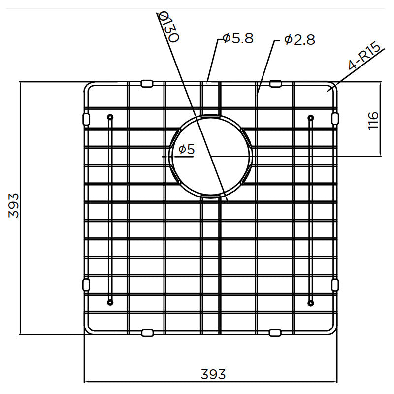Lavello Protection Grid for MKSP-S450450 Brushed Bronze Gold