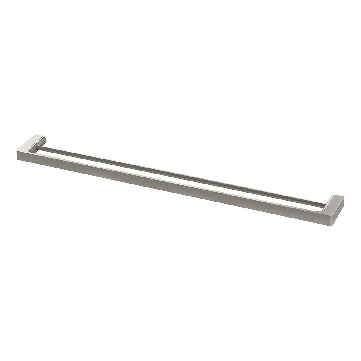 Gloss Double Towel Rail 800mm - Brushed Nickel