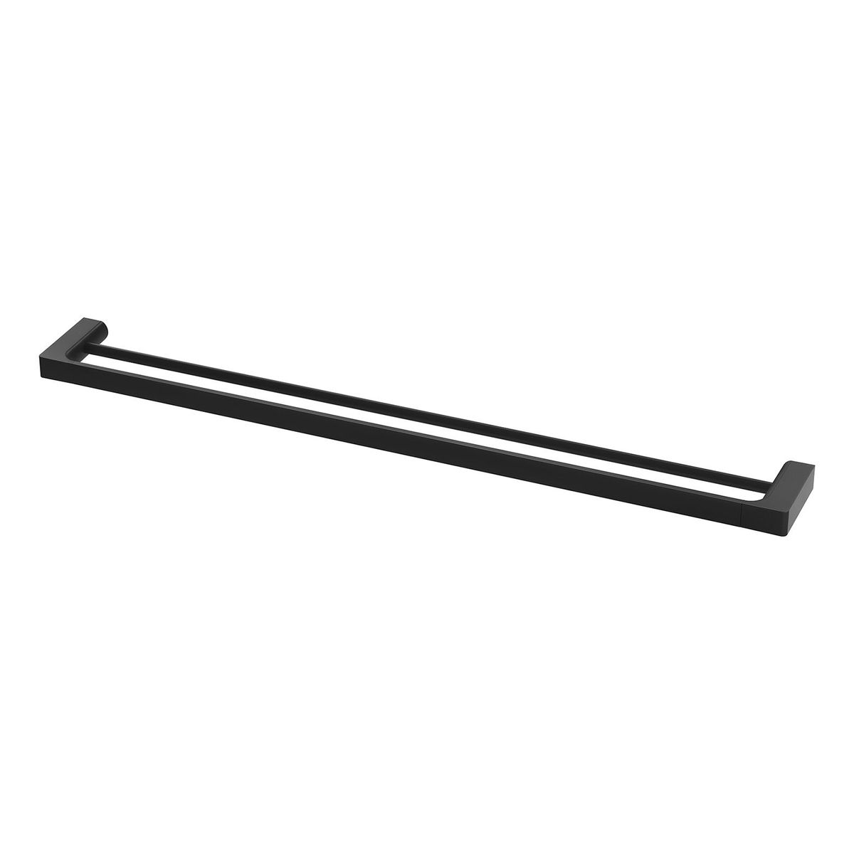Gloss Double Towel Rail 800mm - Matte Black