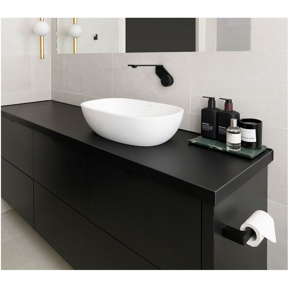 Gloss Toilet Roll Holder - Matte Black