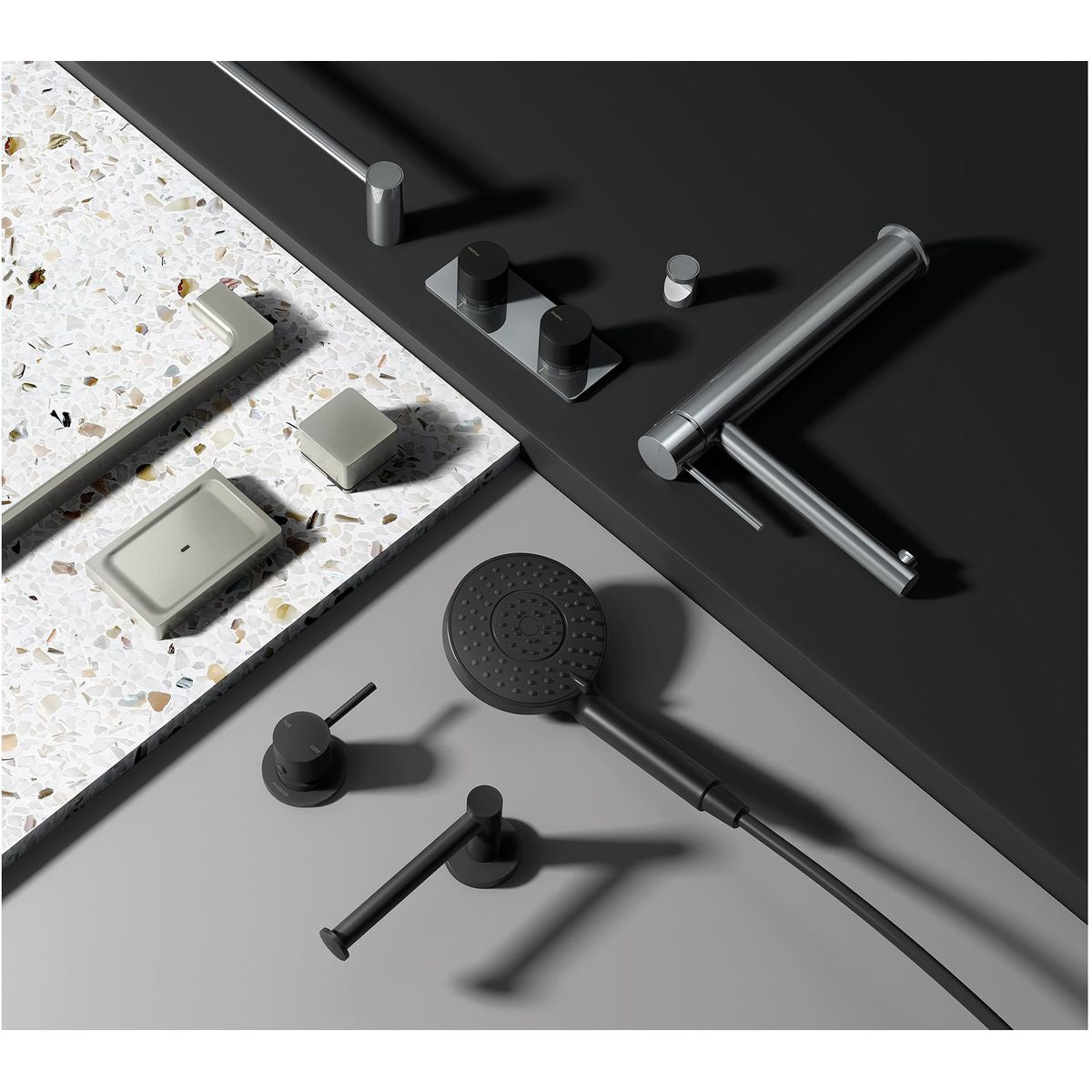 Gloss Hand Towel Rail - Brushed Nickel