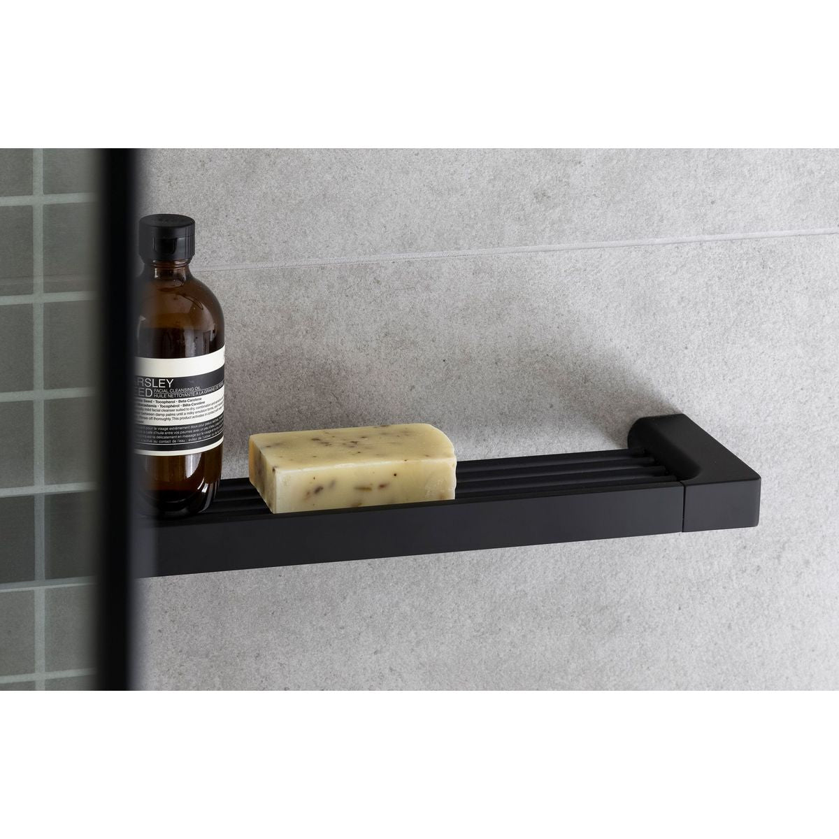 Gloss Shower Shelf - Matte Black