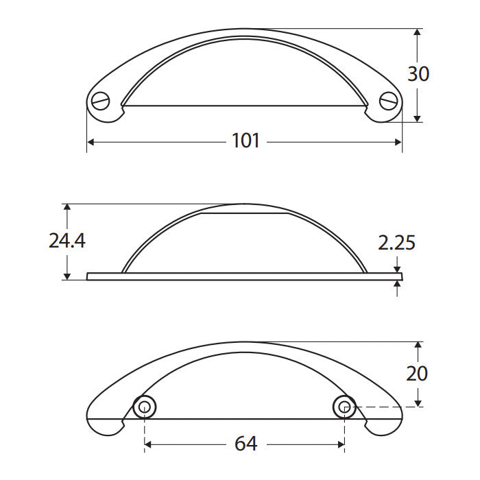 Hampton Handle, Brushed Nickel