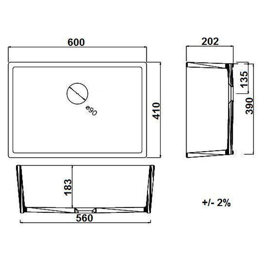 Galdor 60X41 Fireclay Sink