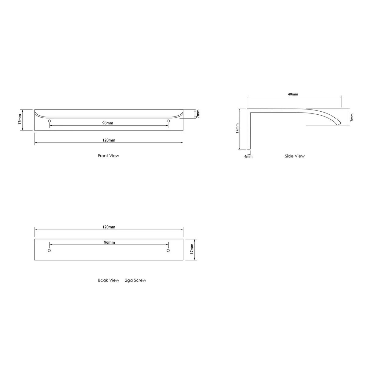 Hampshire 120mm White Handle