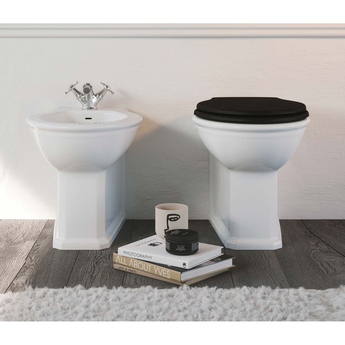 Studio Bagno Impero Rimless Wall Faced Package With Oli 74 Pneumatic Cistern