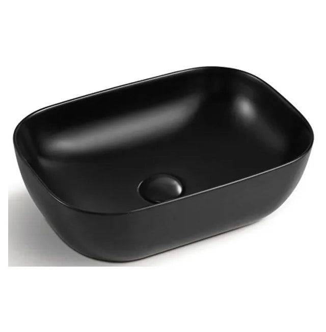 Otti Artis O'96 455x325x135 Matte Black Oval Basin Ultra Slim