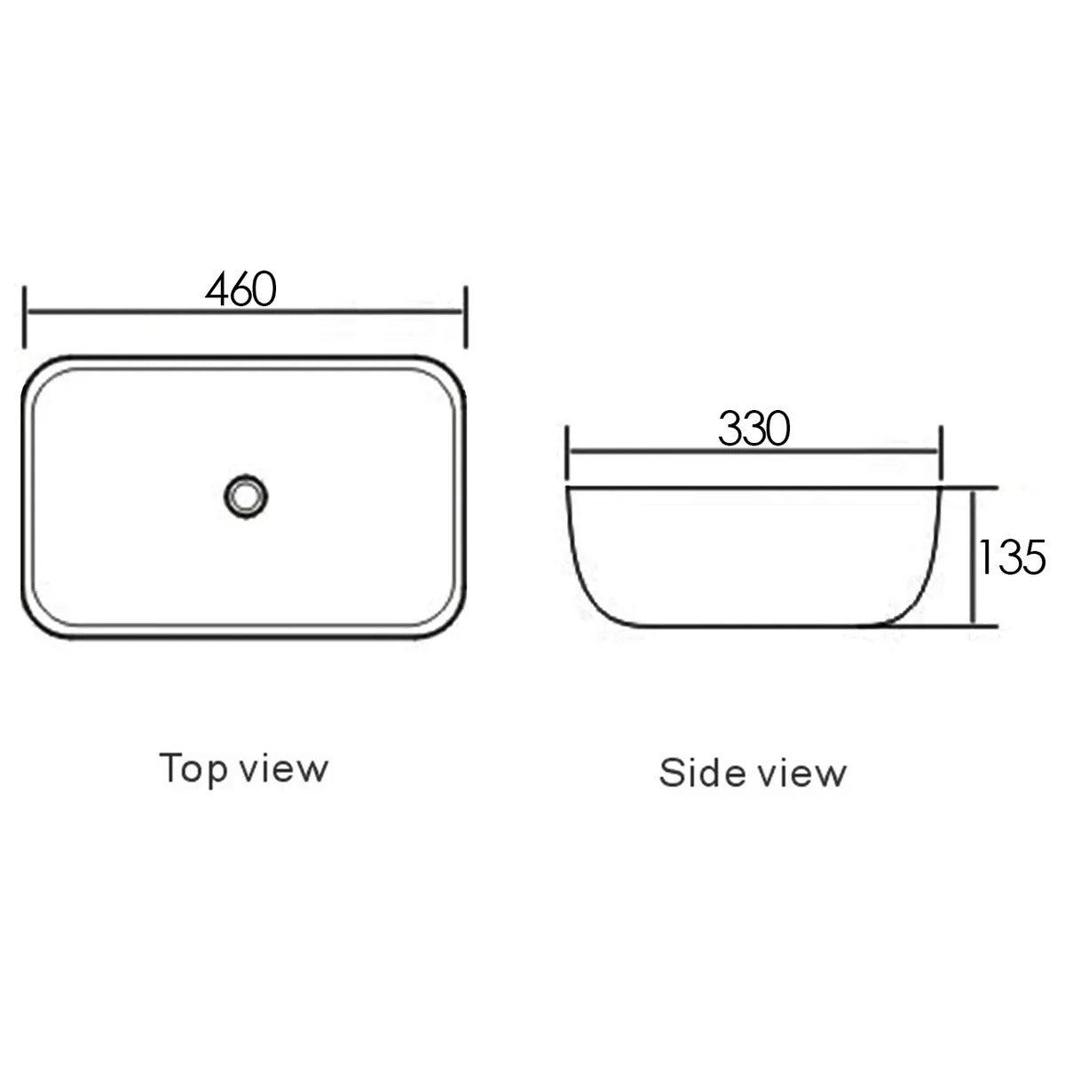 Above Counter Oval Basin - Matte Black