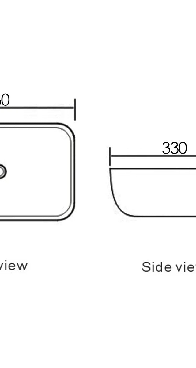Otti Artis O'96 455x325x135 Matte Black Oval Basin Ultra Slim