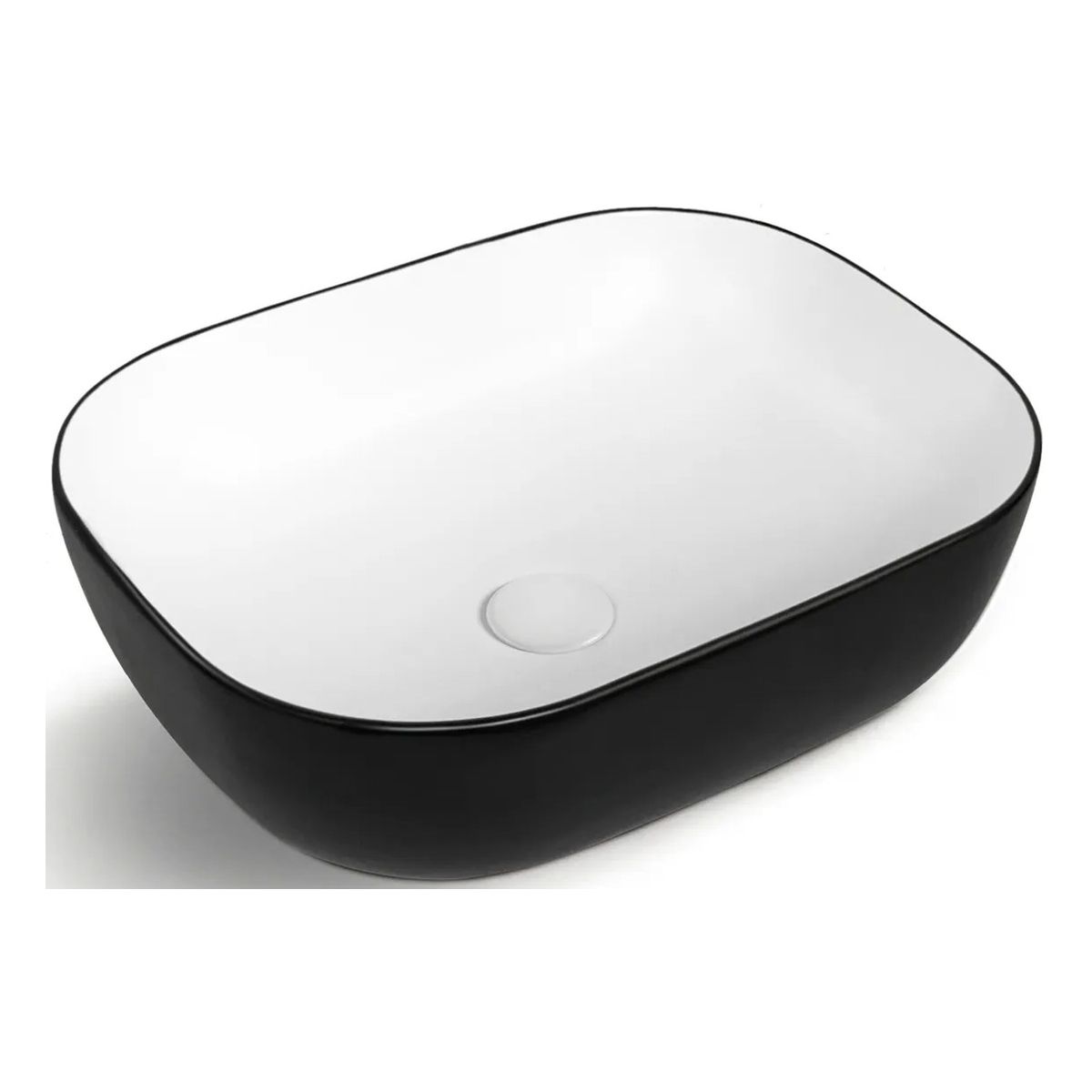 Otti Artis O'96 455x325x135 Matte Black & Gloss White Oval Basin Ultra Slim