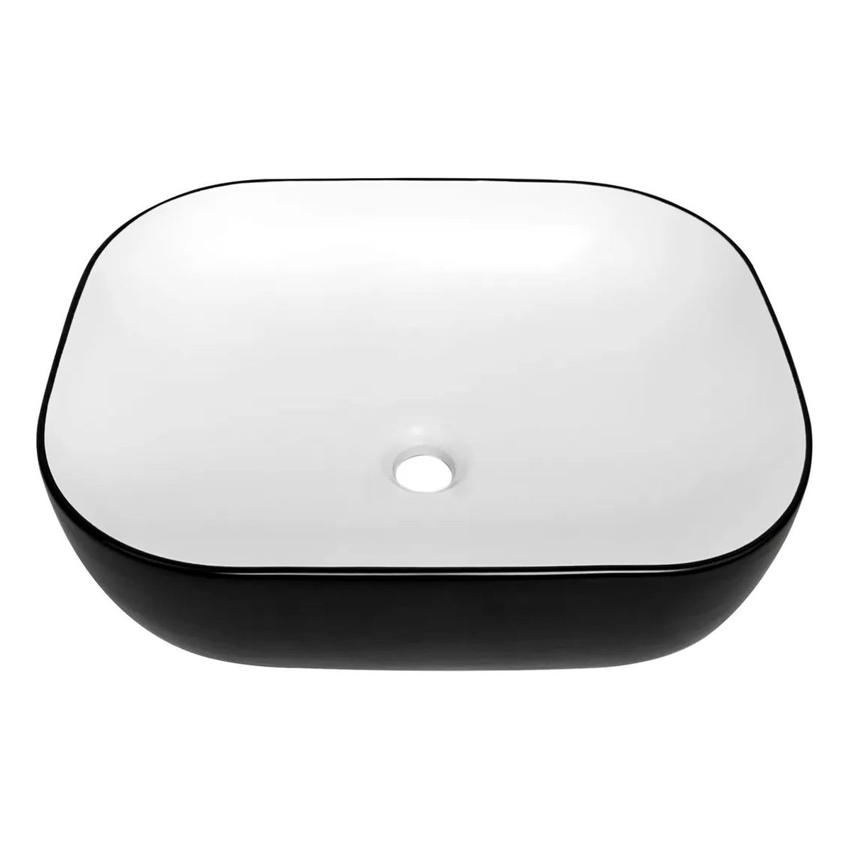 Otti Artis O'96 455x325x135 Matte Black & Gloss White Oval Basin Ultra Slim
