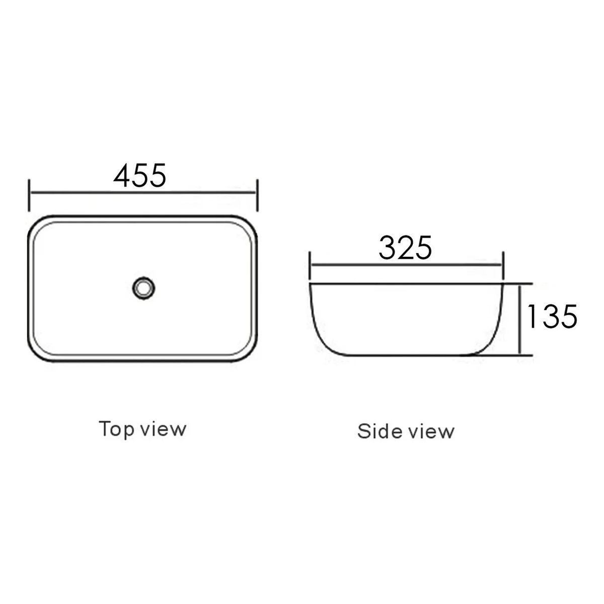Otti Artis O'96 455x325x135 Matte Black & Gloss White Oval Basin Ultra Slim