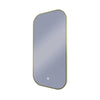 I-Series 450x900 LED Rectangle Mirror With Rounded Corners - Aluminium Baltic Brass