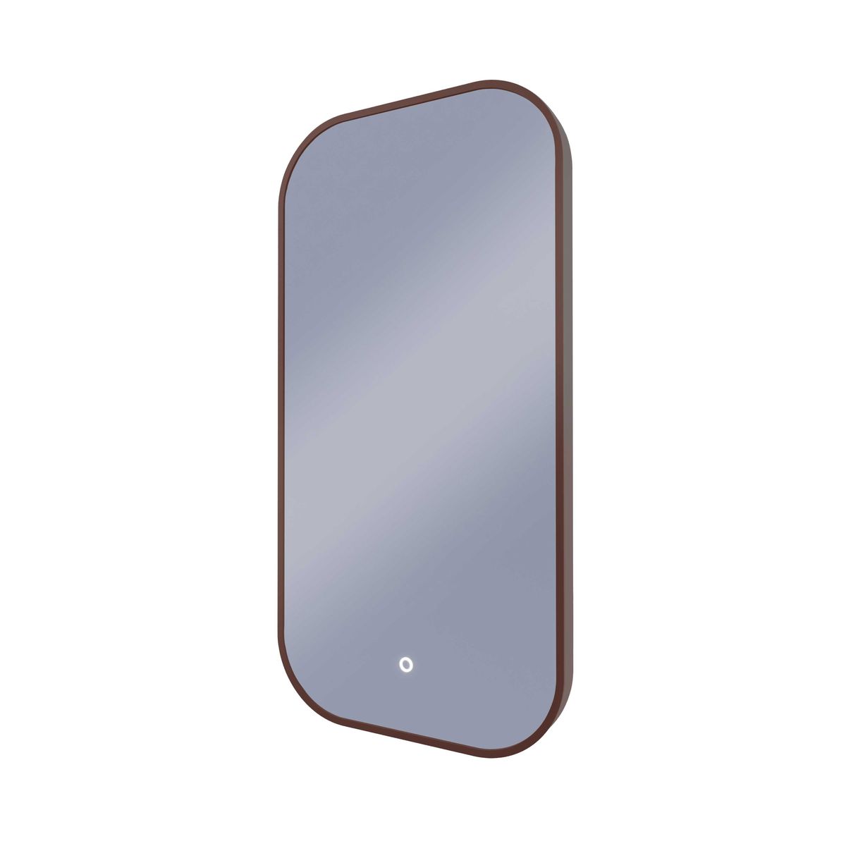 I-Series 450x900 LED Rectangle Mirror With Rounded Corners - Aluminium Cuban Bronze
