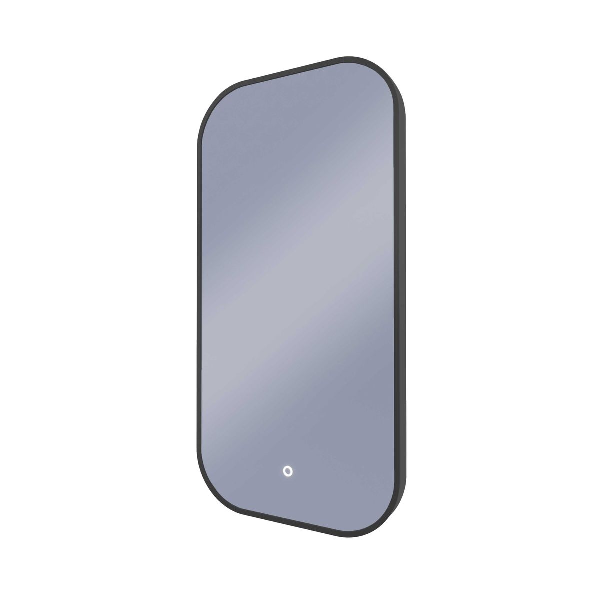 I-Series 450x900 LED Rectangle Mirror With Rounded Corners - Aluminium Manhattan Black