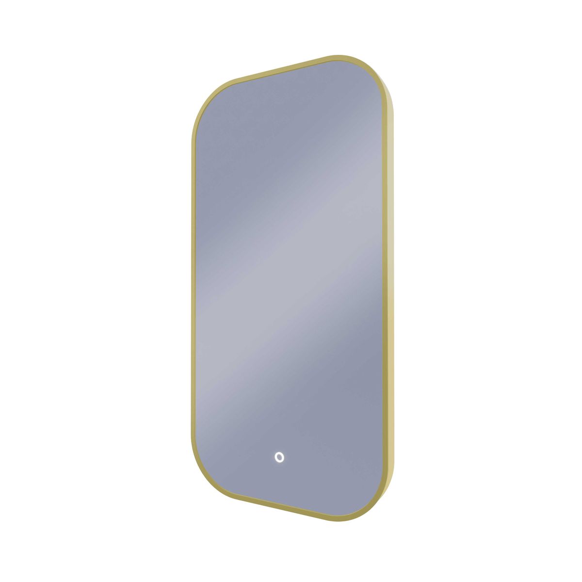 I-Series 450x900 LED Rectangle Mirror With Rounded Corners - Aluminium Nordic Gold