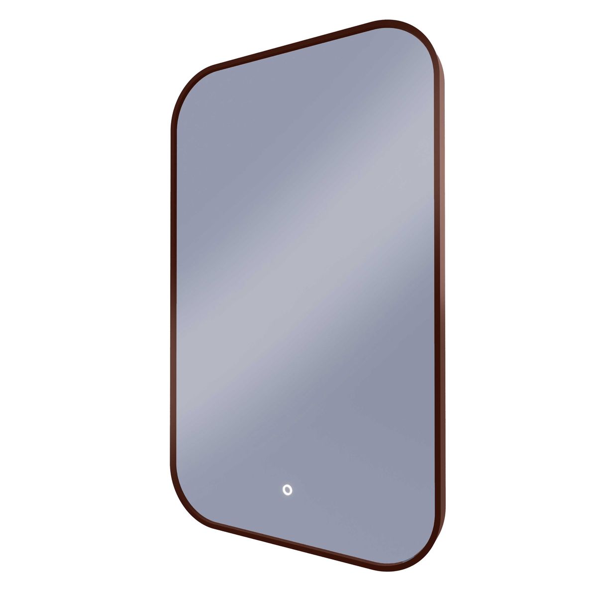 I-Series 600x1000 LED Rectangle Mirror With Rounded Corners - Aluminium Cuban Bronze