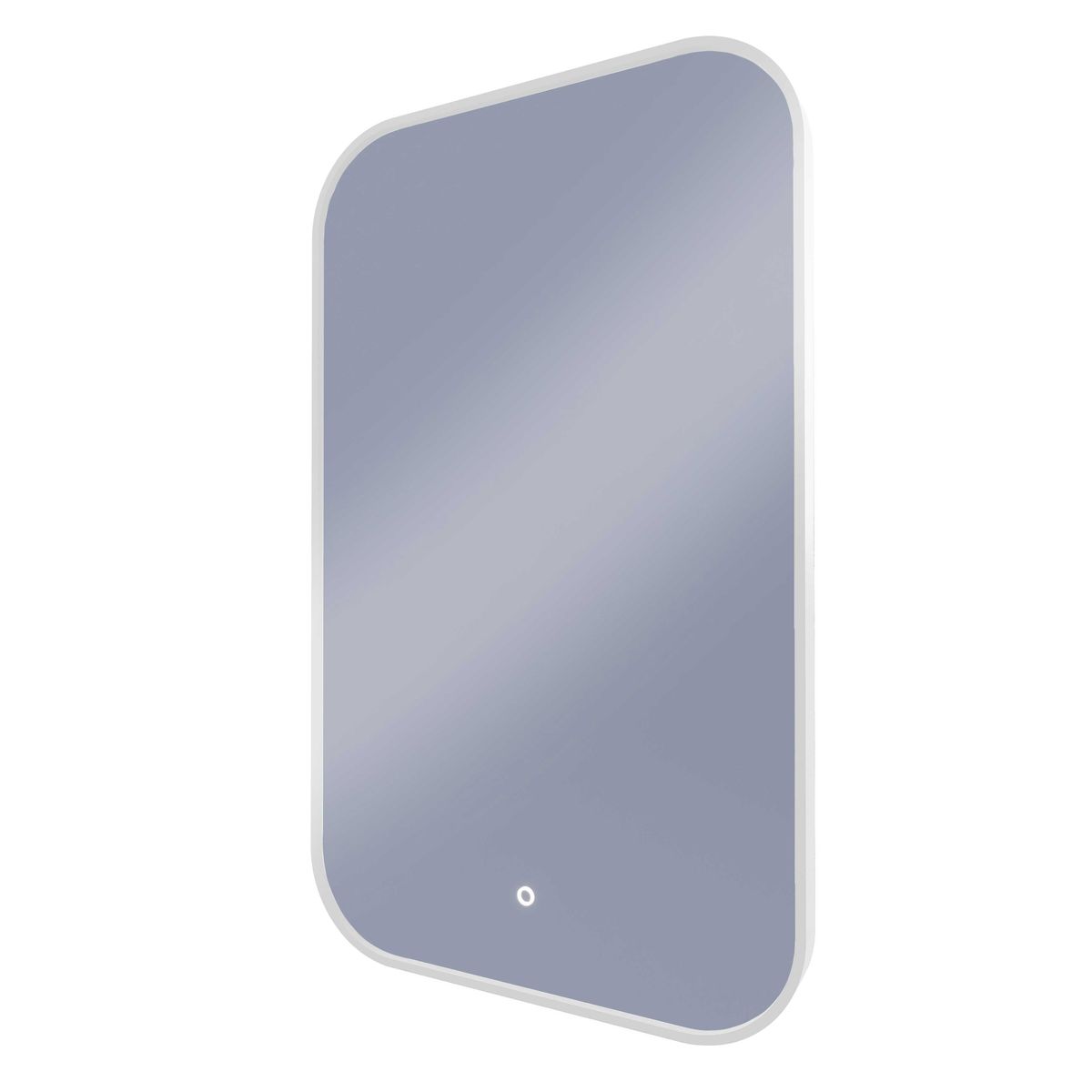 I-Series 600x1000 LED Rectangle Mirror With Rounded Corners - Aluminium Milano White