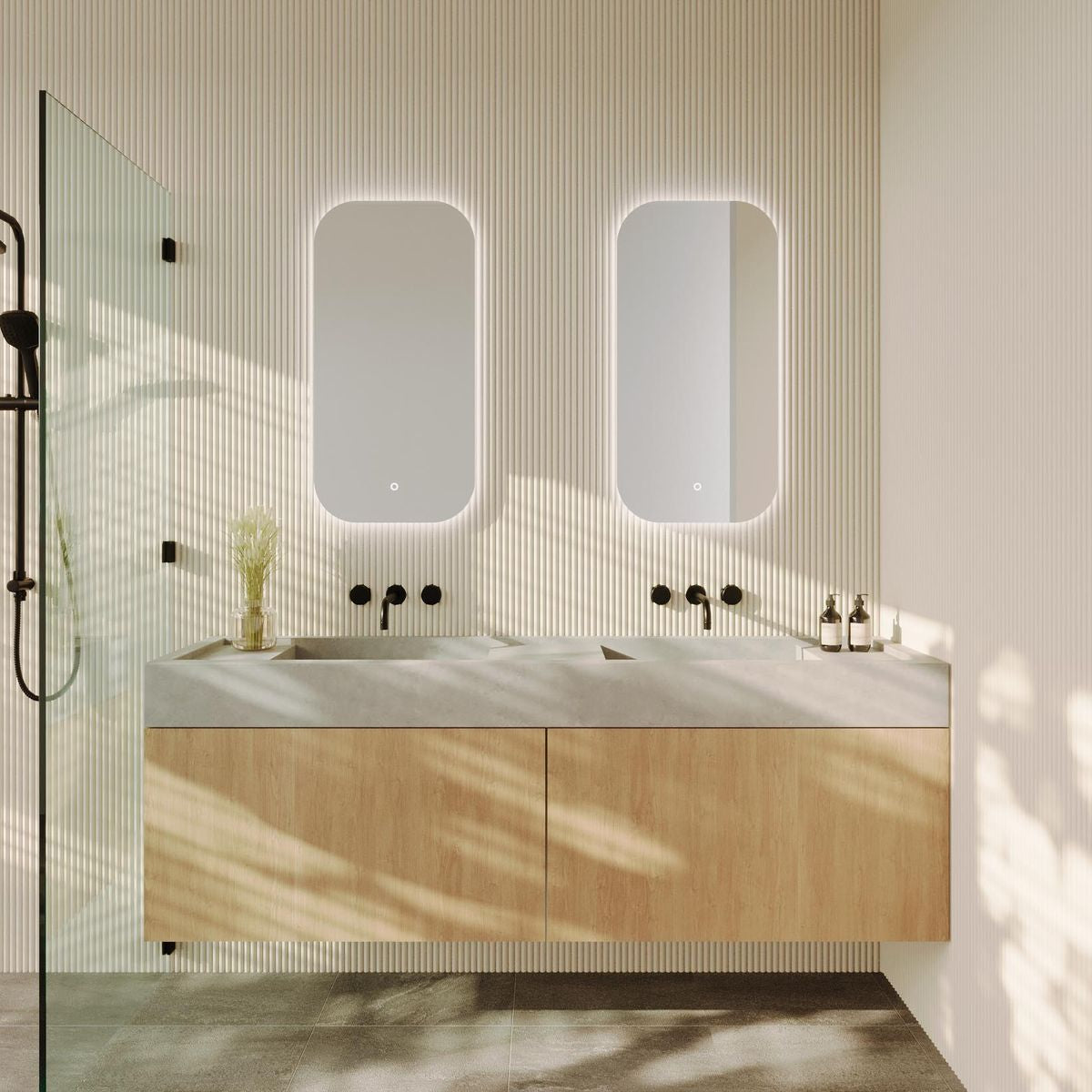I-Series 450x900 LED Rectangle Mirror With Rounded Corners - Frameless