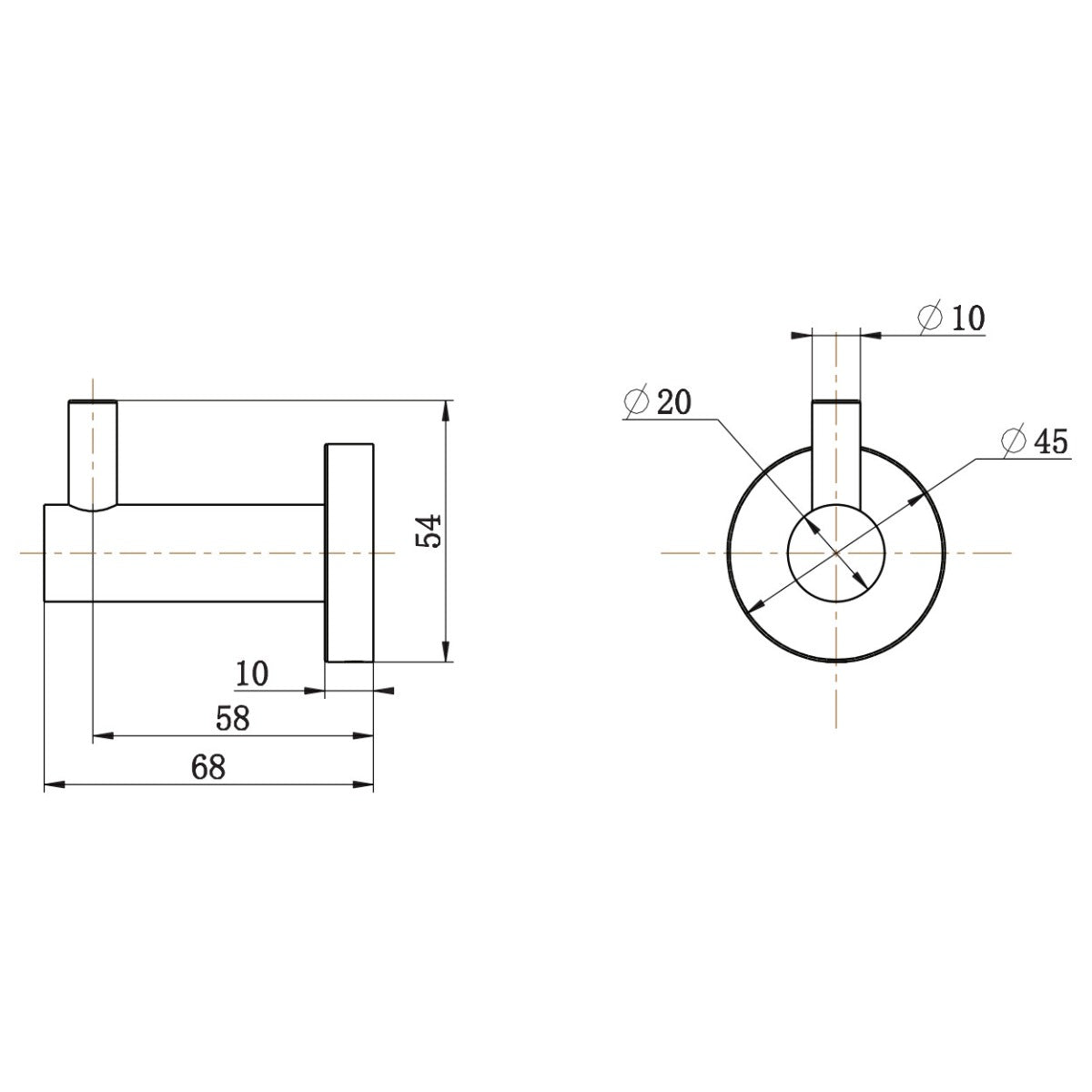Bloom Robe Hook in Warm Brushed Nickel (PVD)