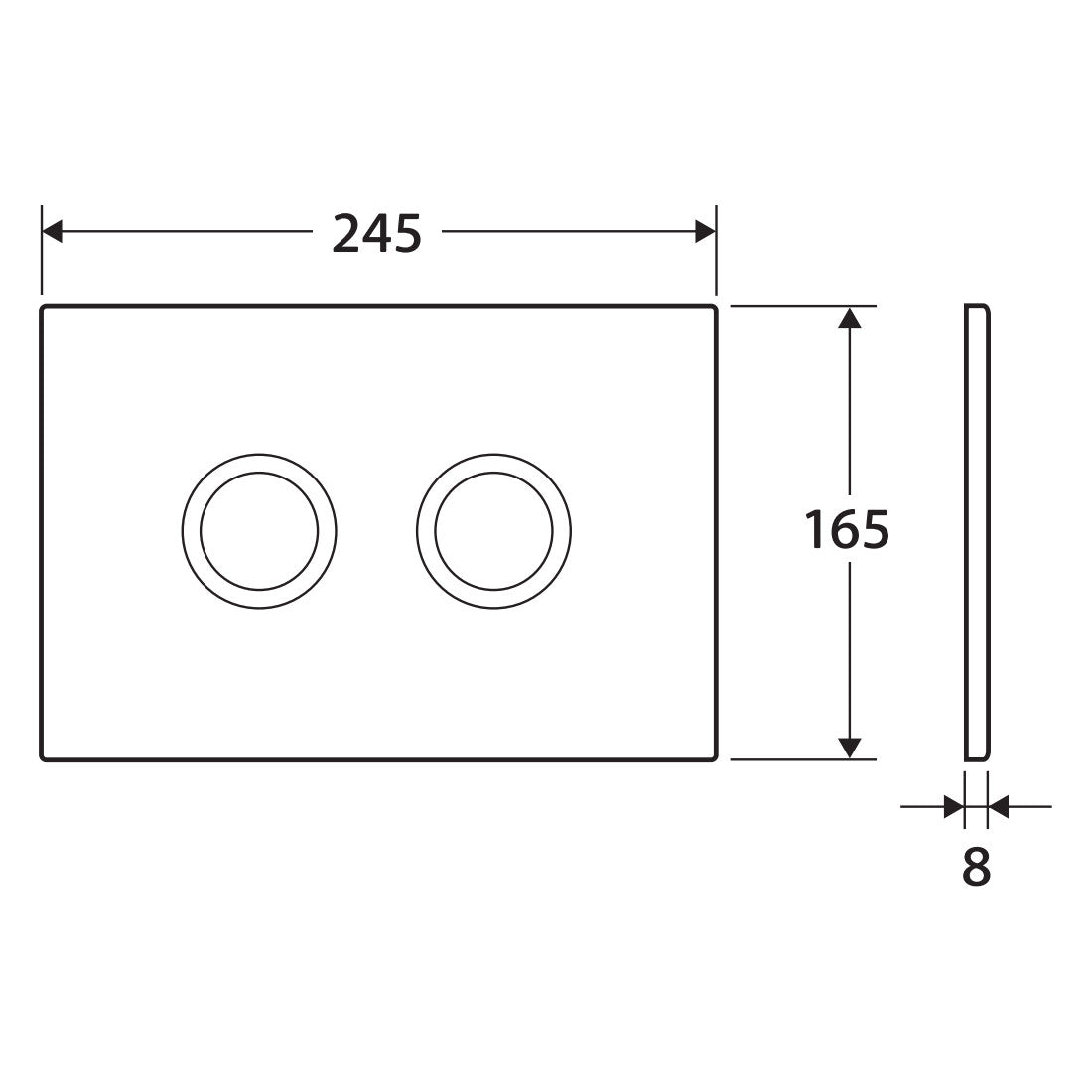 R&T Raised Care Flush Buttons, Matte Black