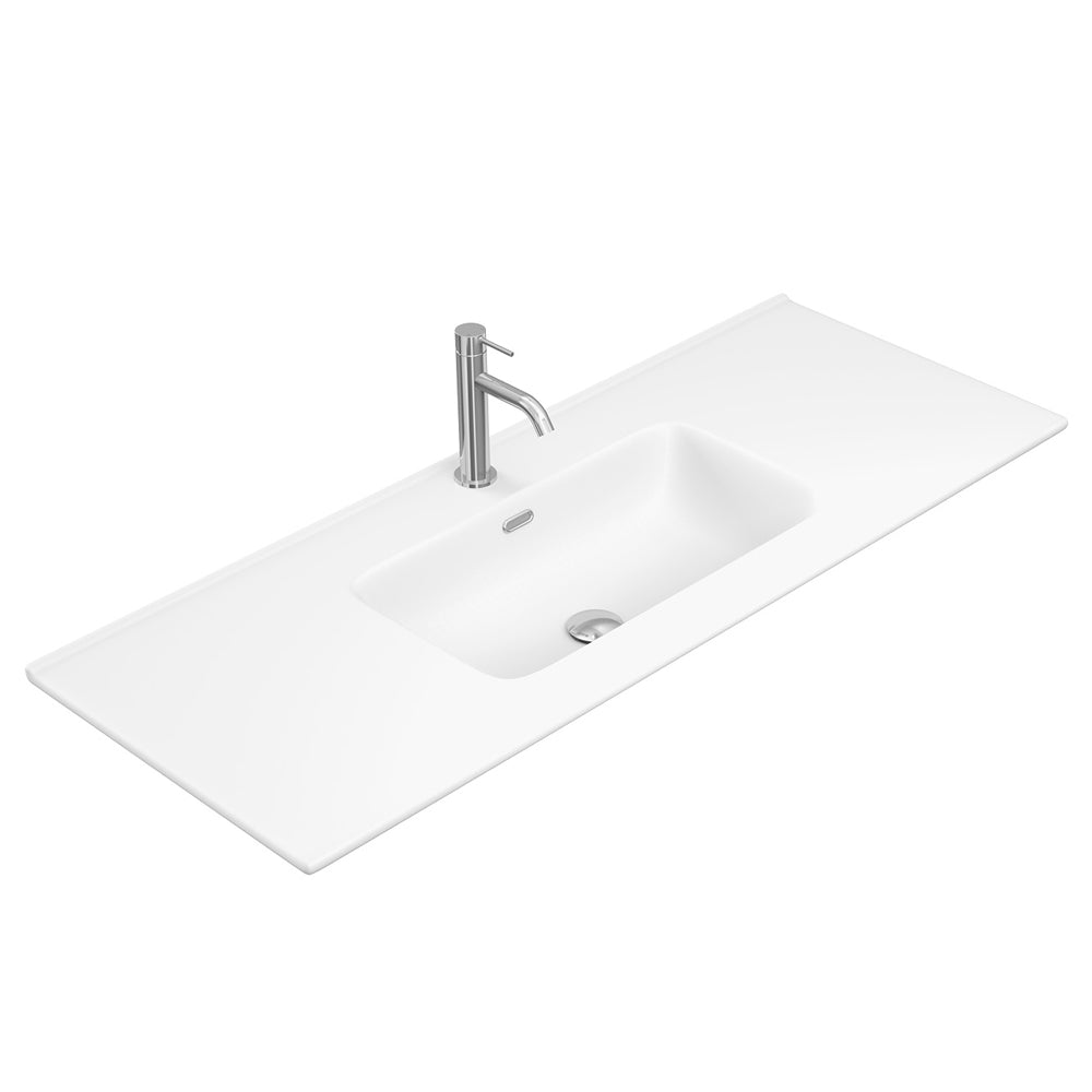 Joli Matte White Full Depth Ceramic Basin-Top 1200 - 1 Tap Hole