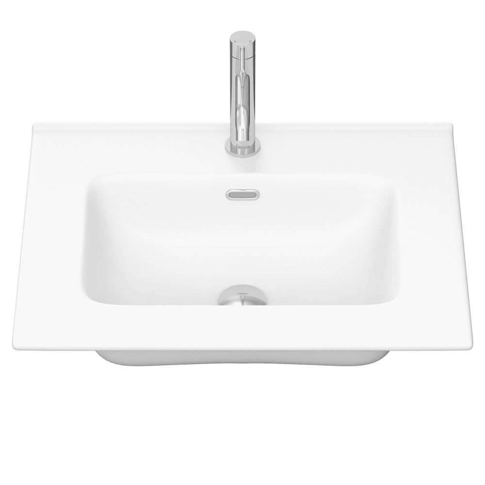 Joli Matte White Full Depth Ceramic Basin-Top 600 - 1 Tap Hole
