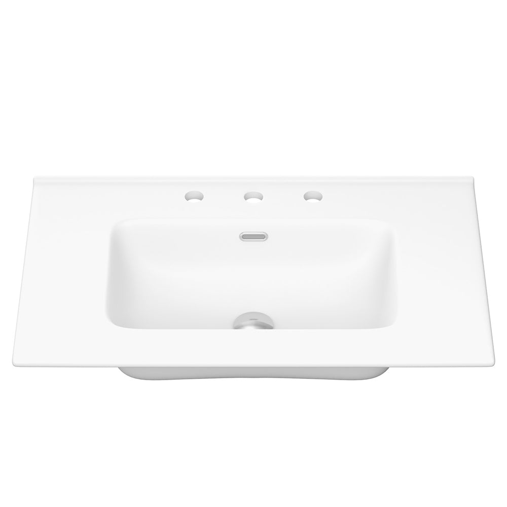 Joli Matte White Full Depth Ceramic Basin-Top 750 - 3 Tap Holes
