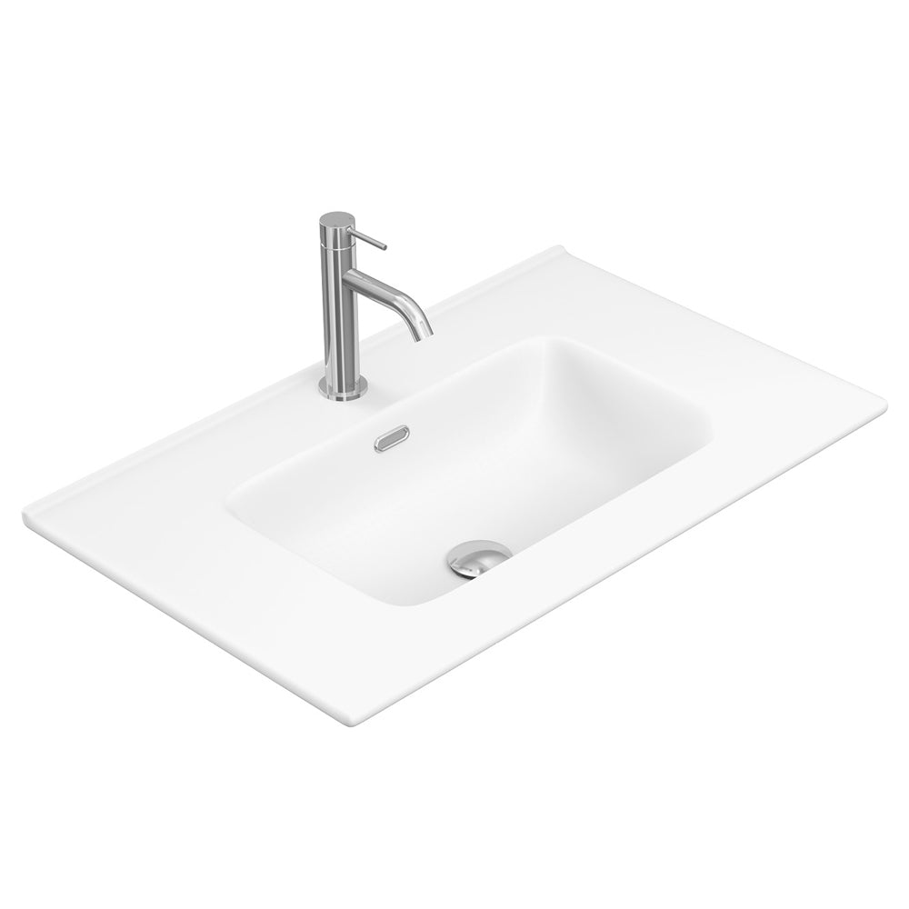 Joli Matte White Full Depth Ceramic Basin-Top 750 - 1 Tap Hole