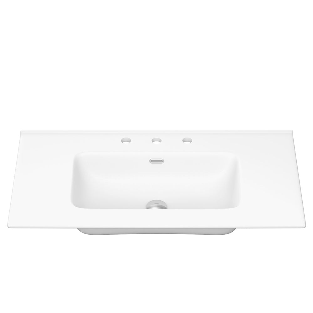 Joli Matte White Full Depth Ceramic Basin-Top 900 - 3 Tap Holes