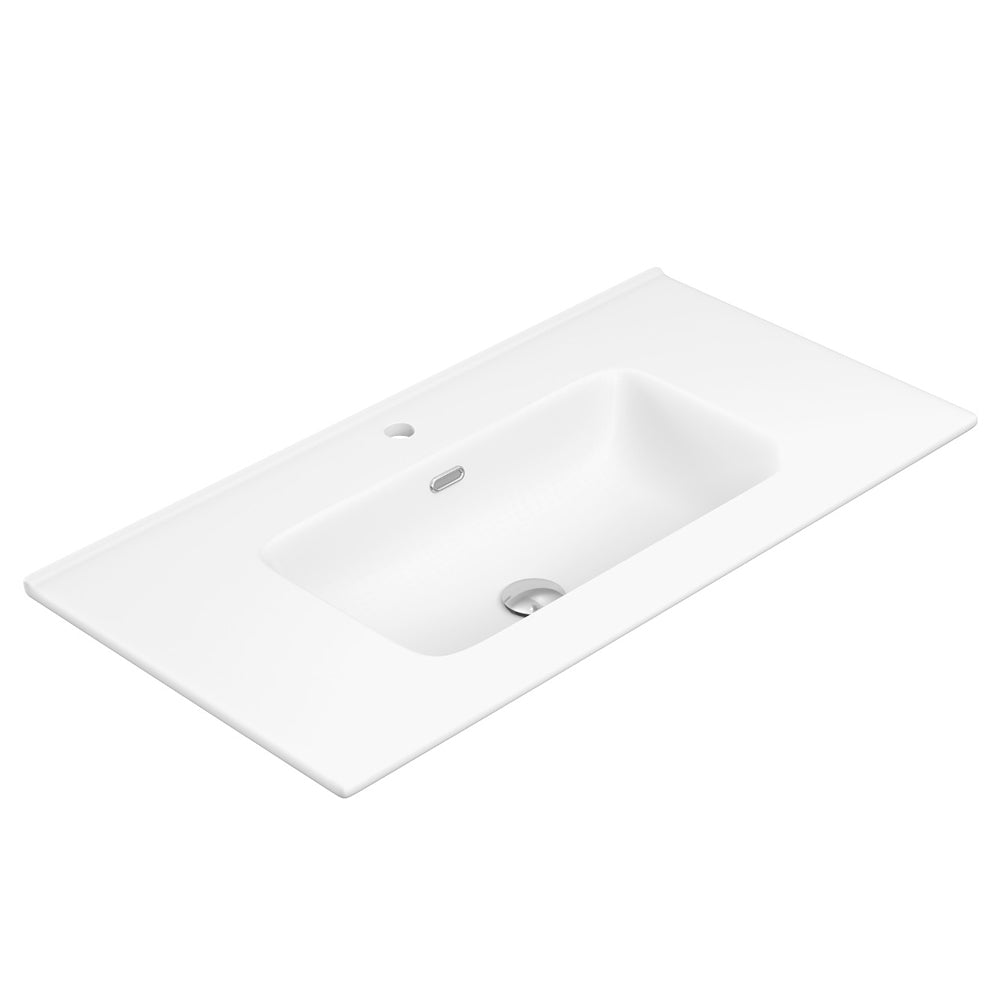 Joli Matte White Full Depth Ceramic Basin-Top 900 - 1 Tap Hole