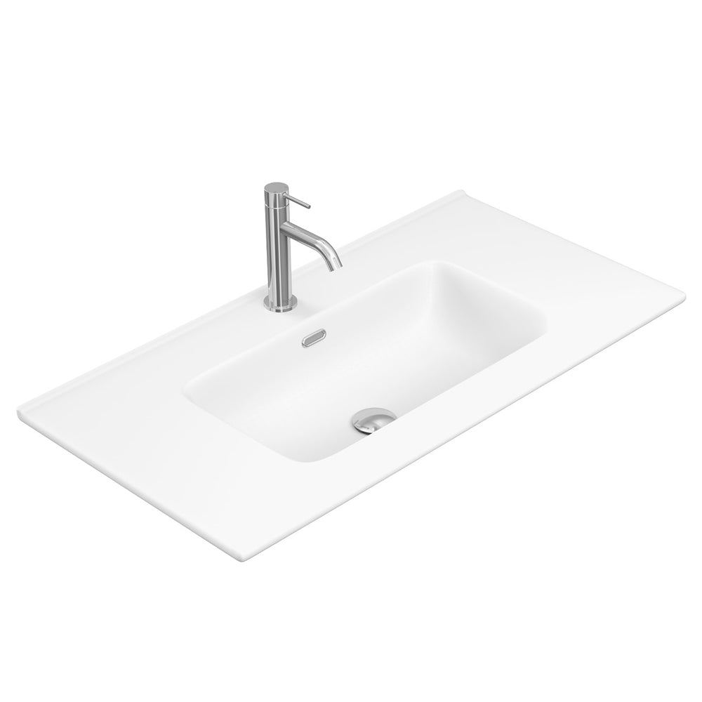 Joli Matte White Full Depth Ceramic Basin-Top 900 - 1 Tap Hole