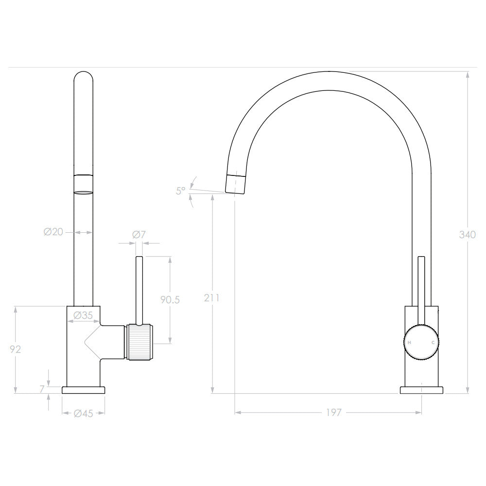 Soul Groove Sink Mixer in Matte White (Powder coated)
