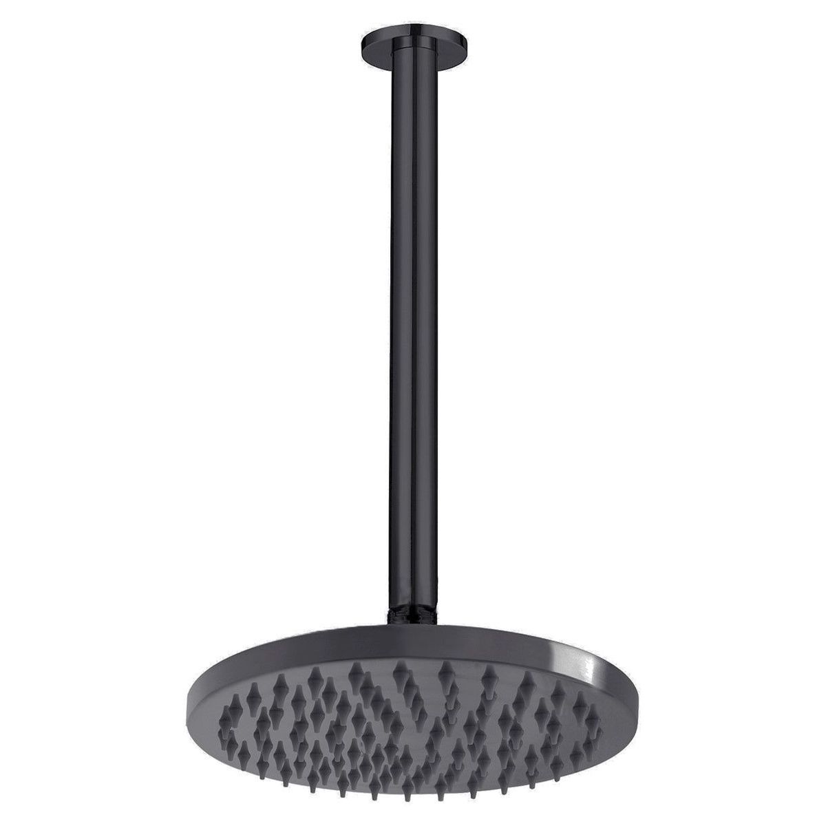 Bloom Shower Rose 200mm and Shower Dropper 300mm in Brushed Gunmetal (PVD)