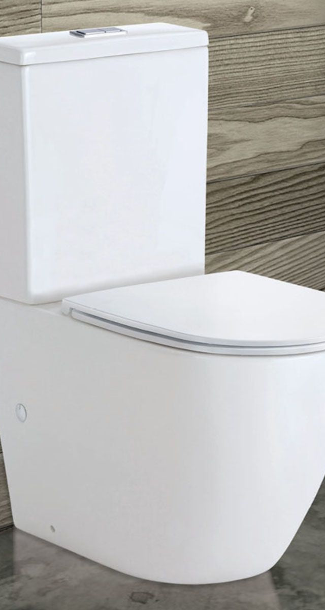 Fienza Koko Tornado Flush Back-to-Wall Toilet Suite, Slim Seat