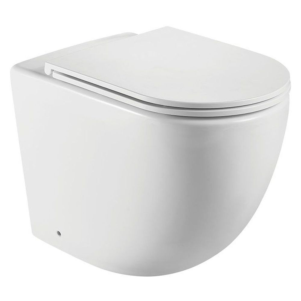 Fienza Koko Tornado Flush Wall-Faced Toilet Suite Matte White, Slim Seat