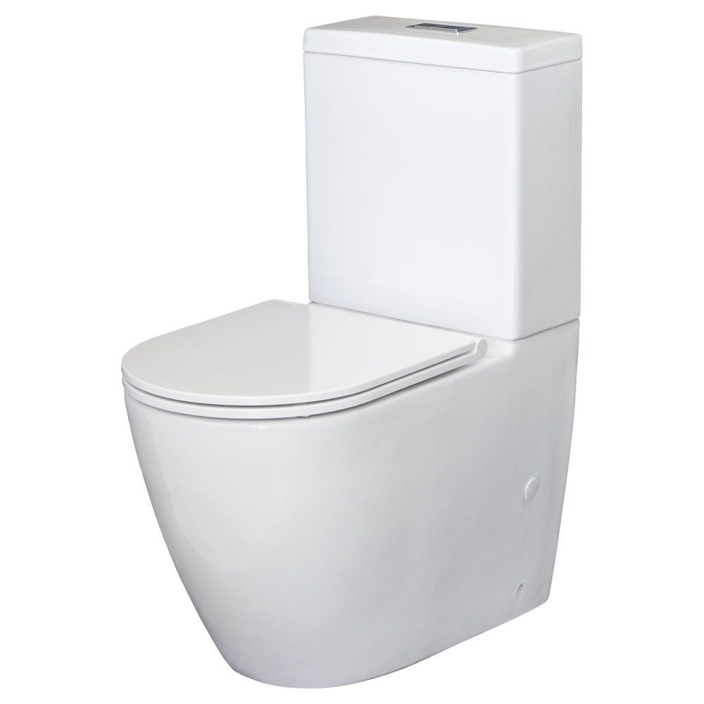 Fienza Koko Tornado Flush Back-to-Wall Toilet Suite, Slim Seat