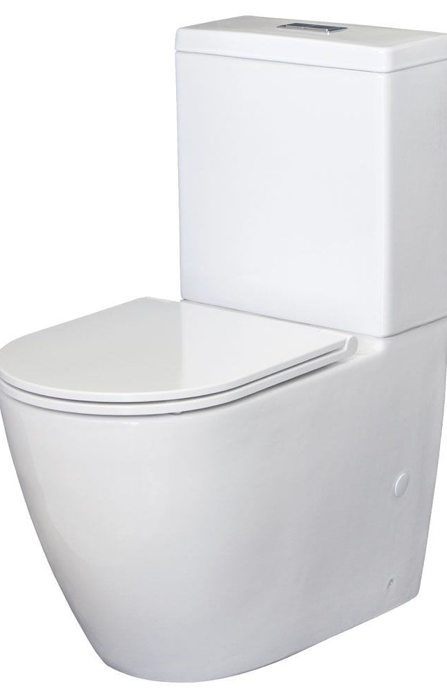 Fienza Koko Tornado Flush Back-to-Wall Toilet Suite, Slim Seat