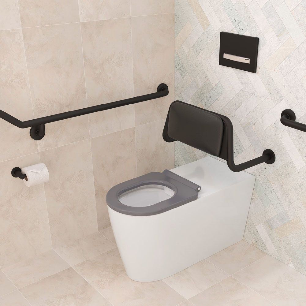 Fienza Isabella Care Wall-Faced Toilet Suite, Grey Seat