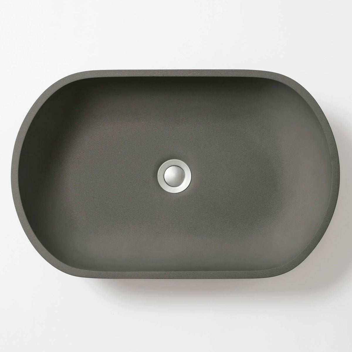 Kaarla Oval Concrete Vessel Basin - Dark Grey
