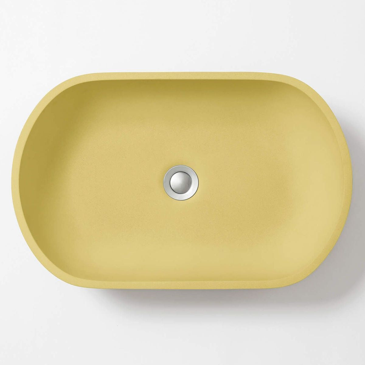 Kaarla Oval Concrete Vessel Basin - Lemon