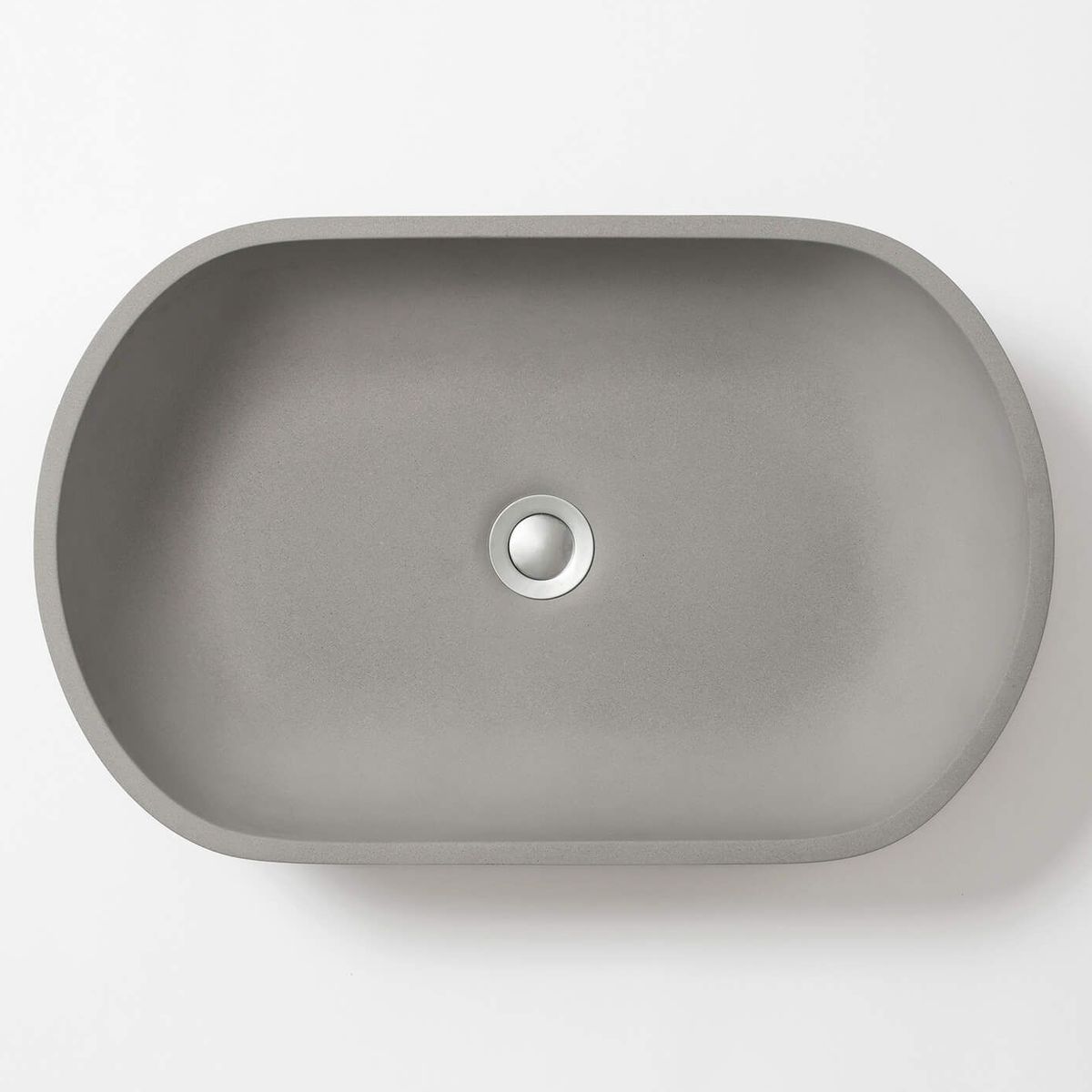 Kaarla Oval Concrete Vessel Basin - Light Grey