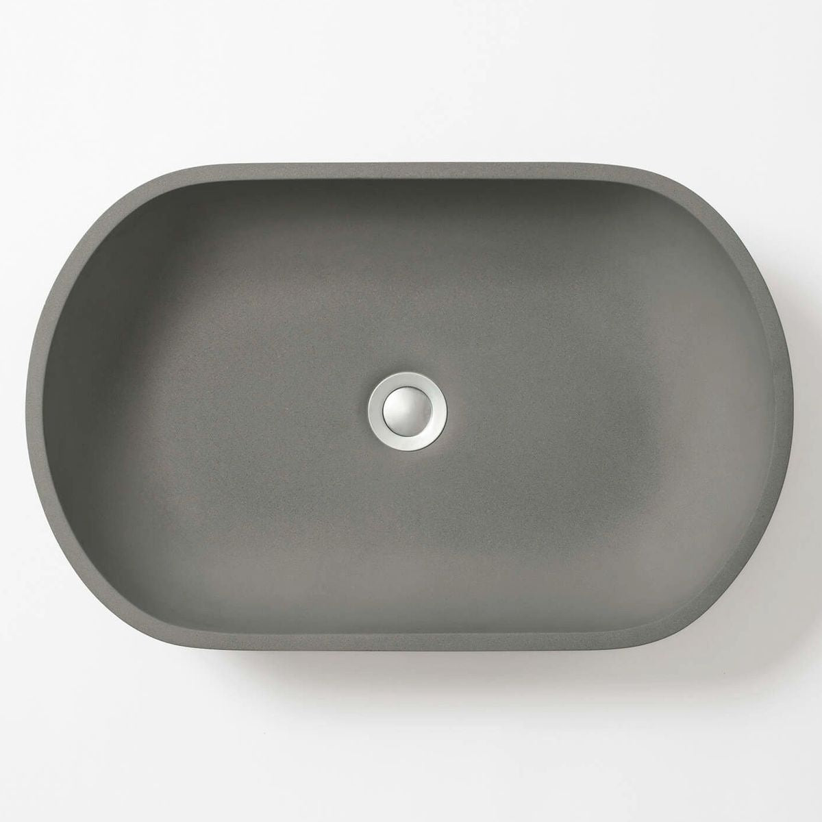 Kaarla Oval Concrete Wall Mount Basin - Mid Grey