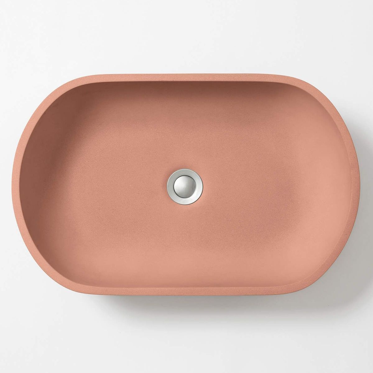 Kaarla Oval Concrete Vessel Basin - Rose