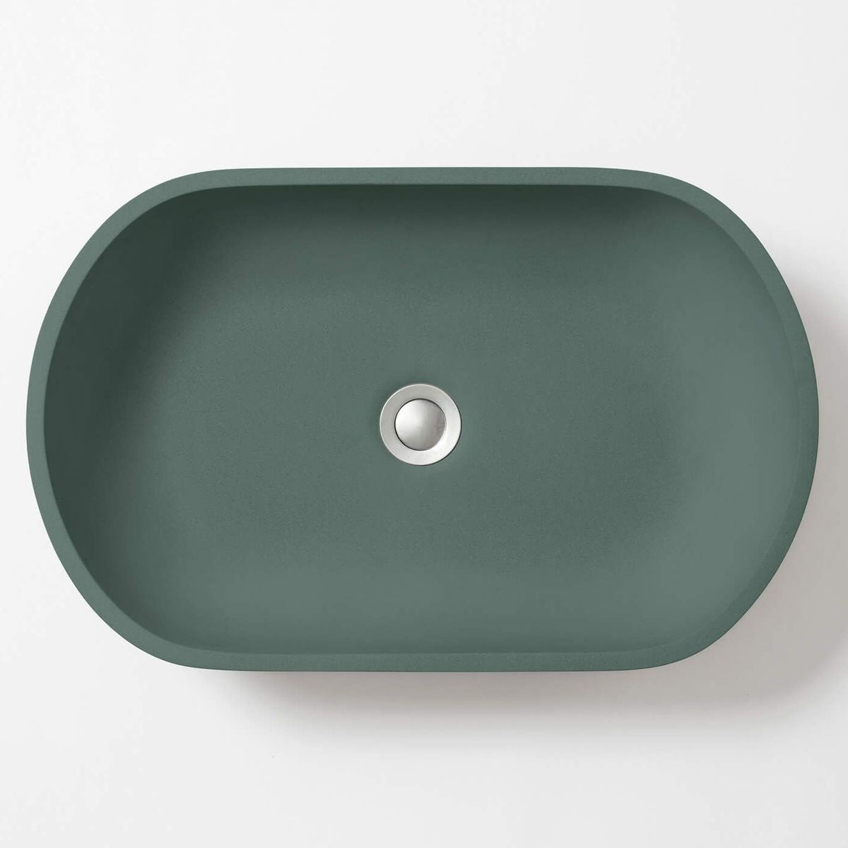Kaarla Oval Concrete Vessel Basin - Teal