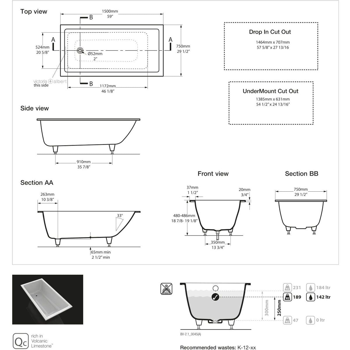 Victoria + Albert Kaldera 4 Inset/Undermount Bath