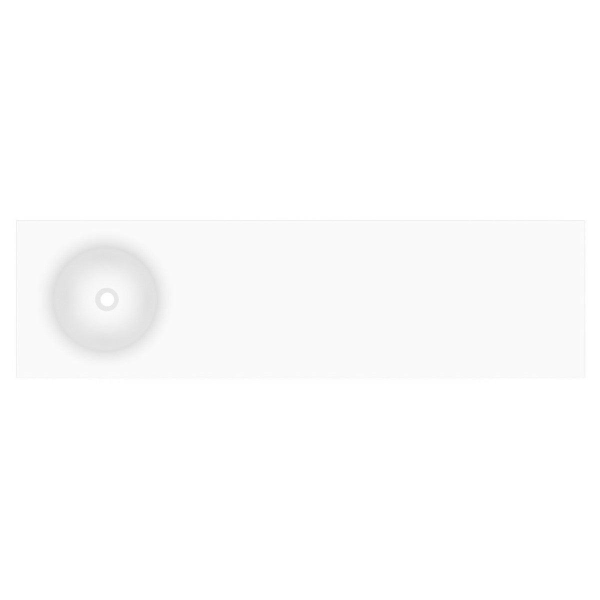 Snow Solid Surface Top 1800mm Offset Bowl in Gloss White