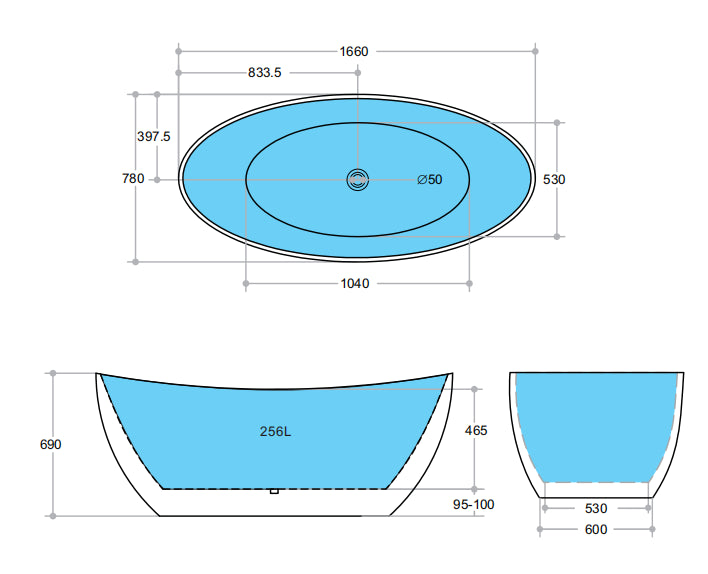 Mantra 1700mm Freestanding Bath