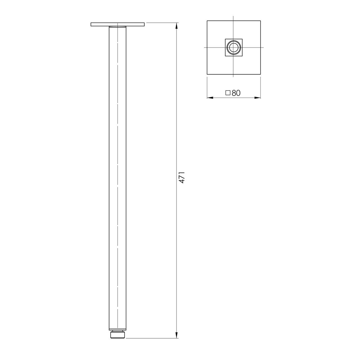 Lexi Ceiling Arm 450mm - Brushed Carbon
